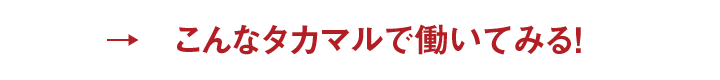 こんなタカマルで働いてみる！